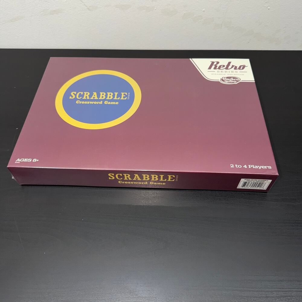 Hasbro Scrabble Retro Series 1949 Edition Board Game Classic Wood Tiles